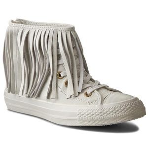 NWT Converse Womens Hi Ctas Fringe Egret